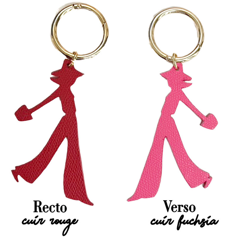 Joséphine cuir rouge/fuchsia double face – fabrication artisanale parisienne