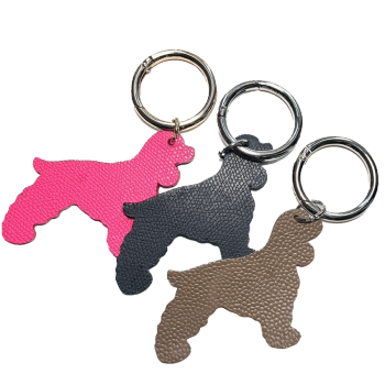 Little dog - Leather Bag charm upcycled leather