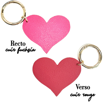 Heart - Leather bag charm