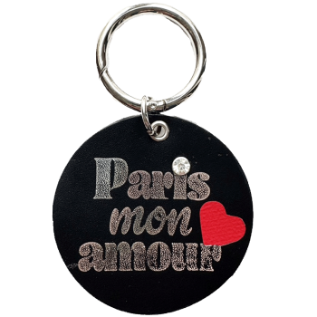 bijou de sac paris mon amour cuir noir marquage argent