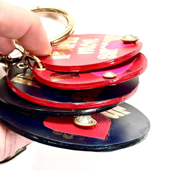 porte clé paris mon amour cuir argent