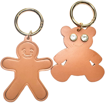 Bear Bag charms upcycled camel leather