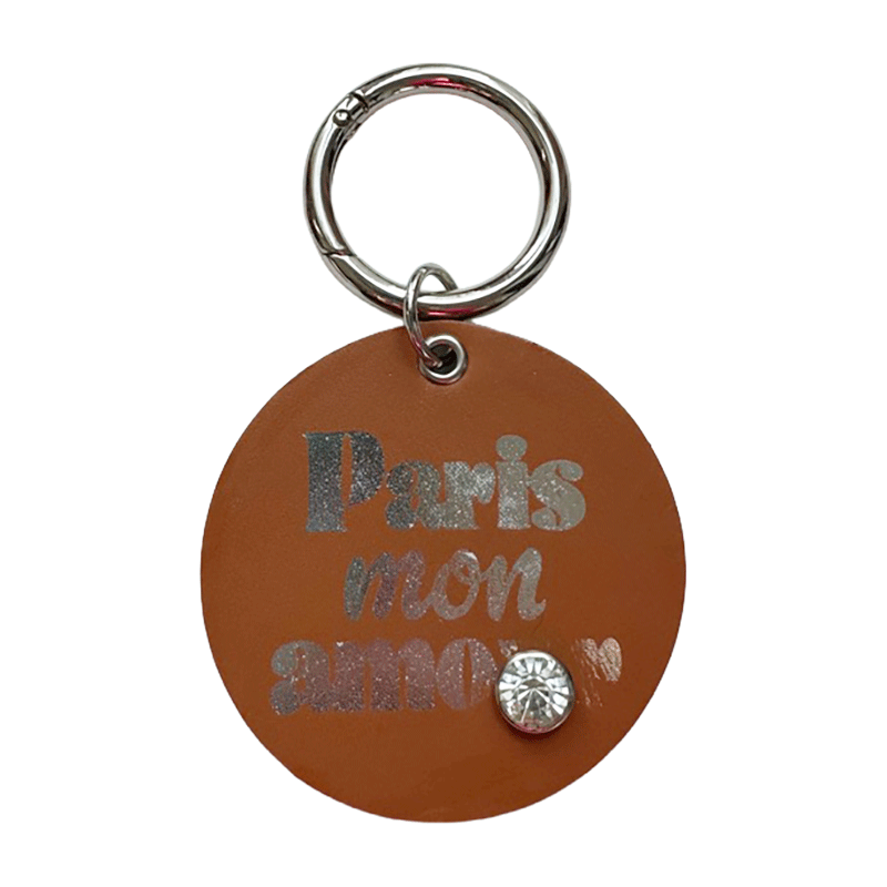 bijou de sac paris mon amour cuir camel marquage argent