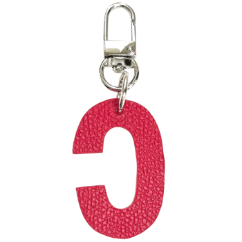 Artisan bag charm with red edges, unique piece