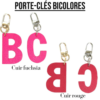 Porte-clé bijou de sac en cuir upcyclé Made in France, finition premium