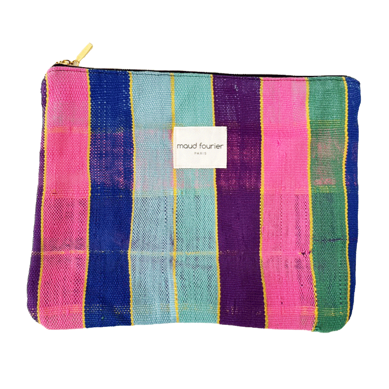 Makeup pouch, recycled fabric