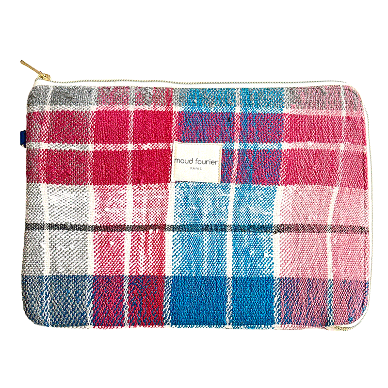 Protection ordinateur 13", tissu recyclé, doublure coton