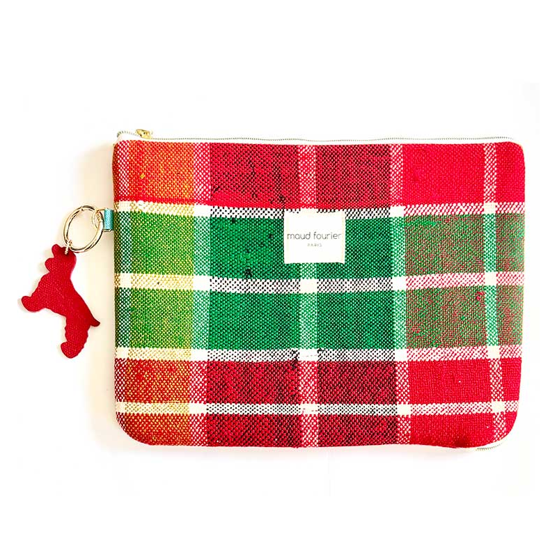 Protection ordinateur 13", tissu recyclé, doublure coton