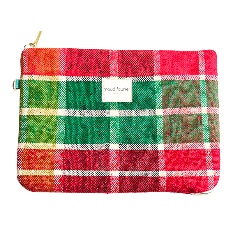 housse ordinateur 13", tissu recyclé, doublure coton