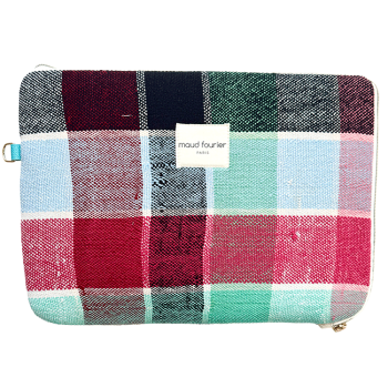 housse ordinateur 13", tissu recyclé, doublure coton