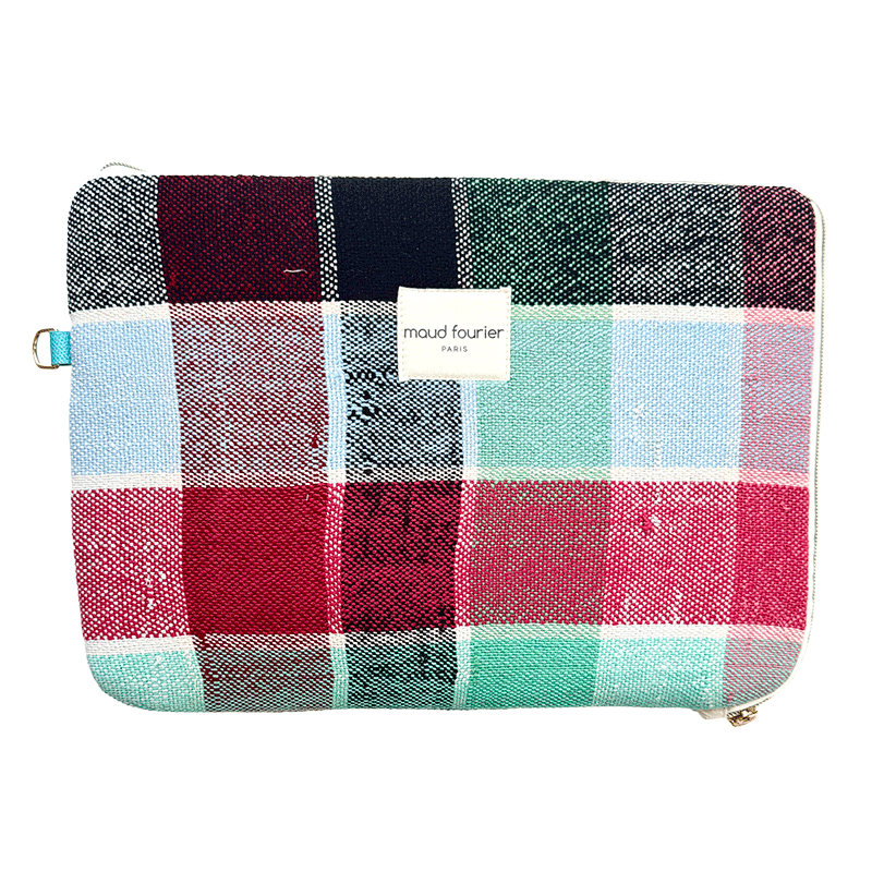 13'' laptop sleeve recycled fabric maud fourier paris made in france