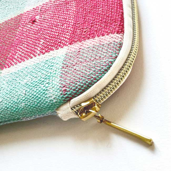 details of 13'' laptop sleeve recycled fabric maud fourier paris