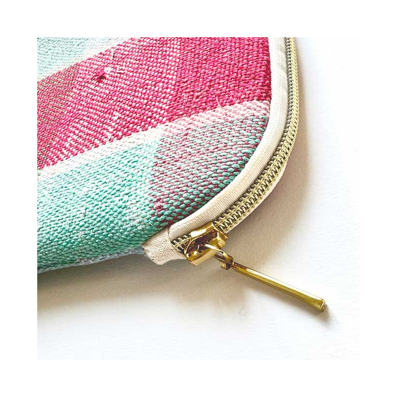 details of 13'' laptop sleeve recycled fabric maud fourier paris