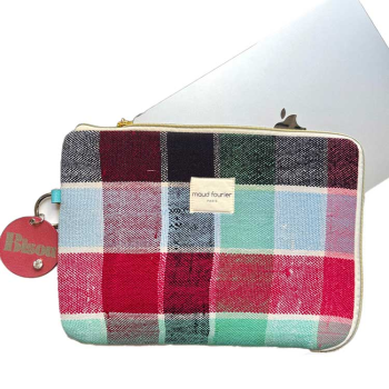 housse ordinateur 13", tissu recyclé, fabrication artisanale