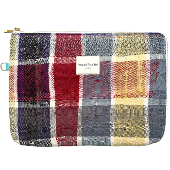 Artisan laptop sleeve, unique pattern, Made in France, handmade