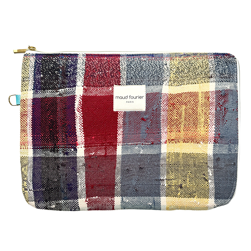 housse ordinateur 13", tissu recyclé, fabrication artisanale