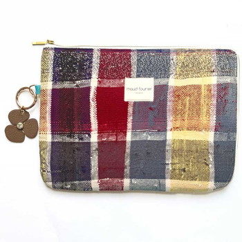 Artisan laptop sleeve, unique pattern, Made in France luxury