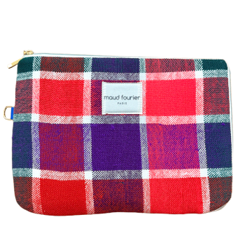 Pochette iPad artisanale en plaid berbère recyclé fabrication française