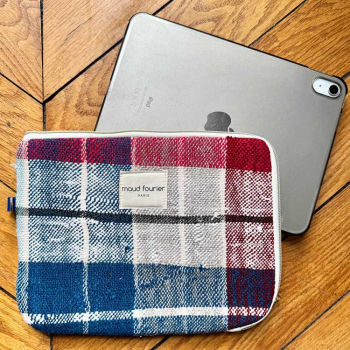 iPad 11" Sleeve recycled fabric maud fourier blue made in france
