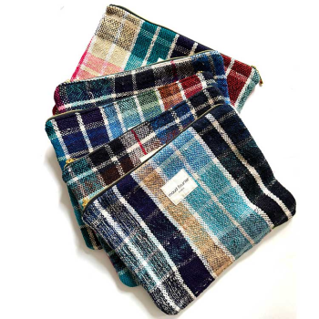 Handmade makeup pouch in upcycled fabric, customizable, made in france