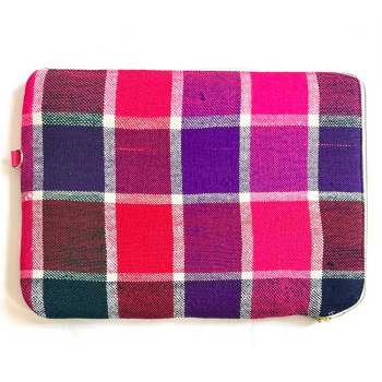 Handmade 13" laptop sleeve in upcycled Berber fabric – Made in France