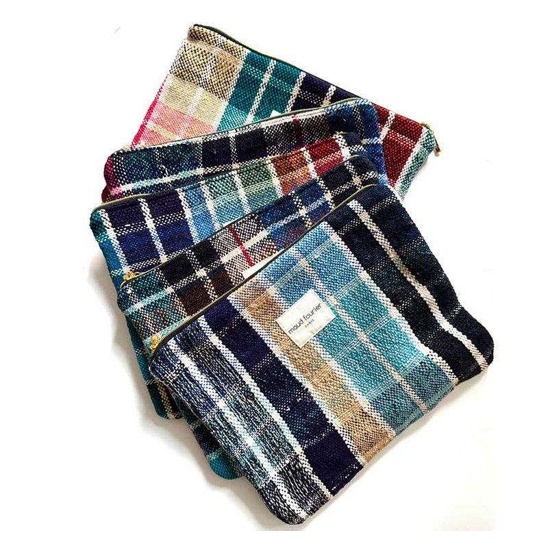 Trousse trousse maquillage, tissu recyclé, made in france