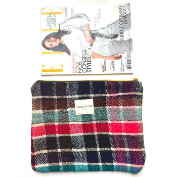 size of Colorful artisan pouch, unique pattern, customizable