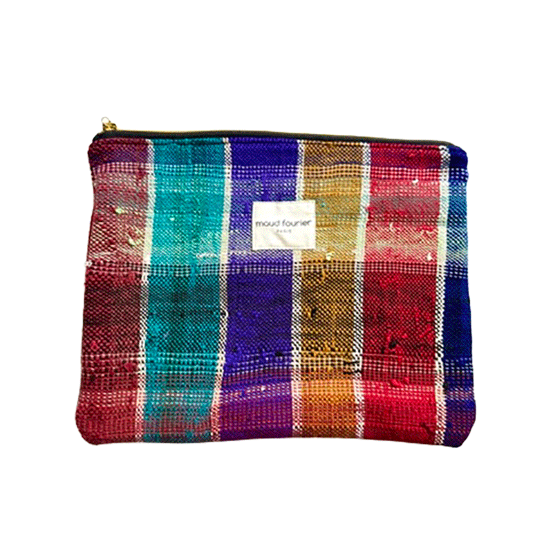Colorful artisan pouch, unique pattern, customizable