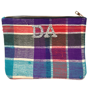 handmade artisan make up pouch, unique pattern, customizable