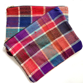 Colorful artisan pouch, unique pattern, customizable