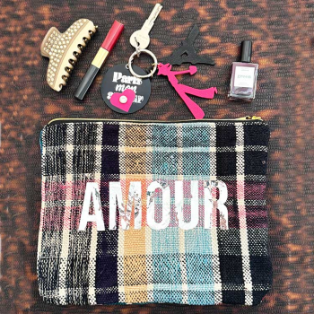 multicolore Make up pouch handmade in france