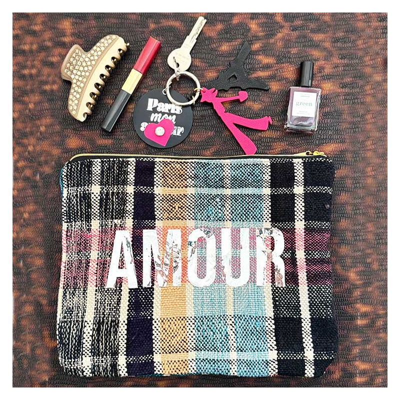 multicolore Make up pouch handmade in france