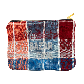 pochette en plaids berbères vintage multicolores – pièce unique