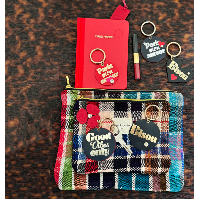 Trousse trousse maquillage, tissu recyclé, made in france