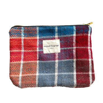 Small Handmade makeup pouch in upcycled fabric