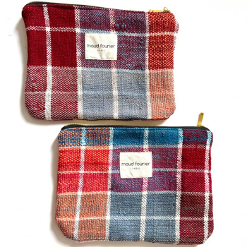 Small upcycled make-up pouch by Maud Fourier Paris