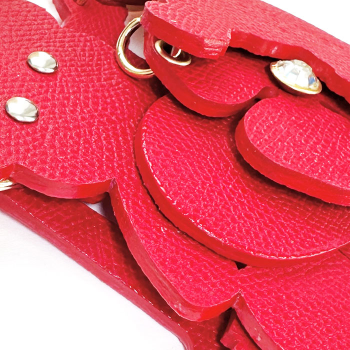 Bear bag charm – rhinestone eyes, handmade in Paris