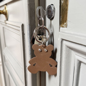 Bear Crystal Eyes leather charm