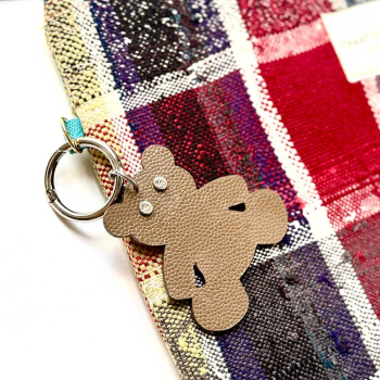 Bear Crystal Eyes keyring – rhinestone eyes, handmade in Paris