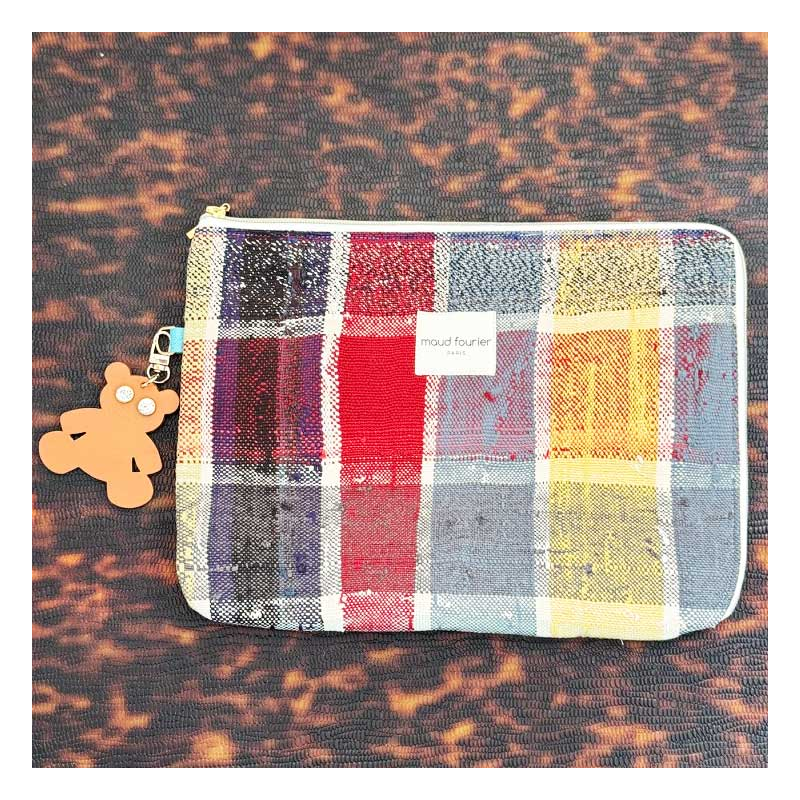 bijou de sac nounours Strass en cuir upcyclé fait main à Paris