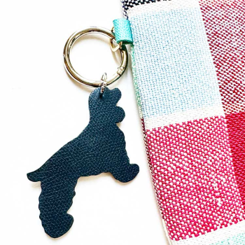 Petit chien - Bijou de sac en cuir