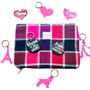 Joséphine – porte clé en cuir upcyclé grainé double face