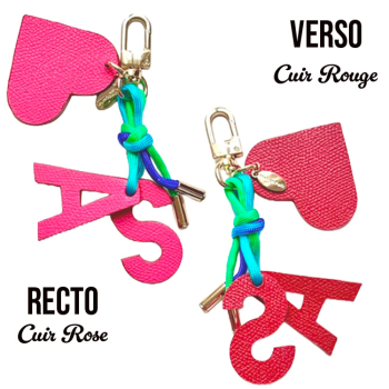 Porte-clé bijou de sac en cuir upcyclé Made in France, finition premium