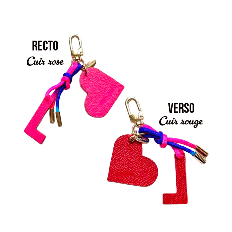 Bijou de sac lettre personnalisée, pièce unique, Made in France cuir upcyclé