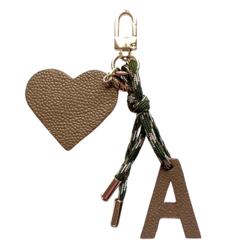 porte clé lettre personnalisée, pièce unique, Made in France cuir upcyclé