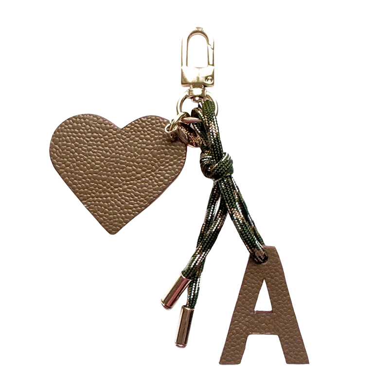 porte clé lettre personnalisée, pièce unique, Made in France cuir upcyclé