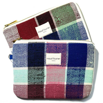 Handmade iPad 9.7–11" sleeves, green upcycled Berber fabric