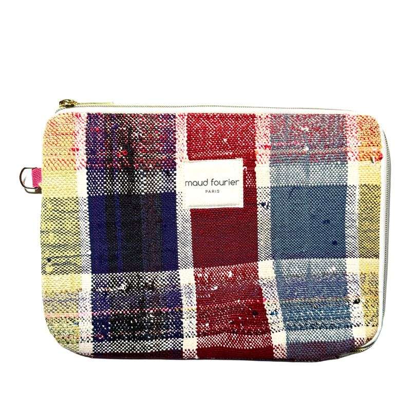 grey details Handmade iPad 9.7–11" sleeve, upcycled Berber fabric, unique piece