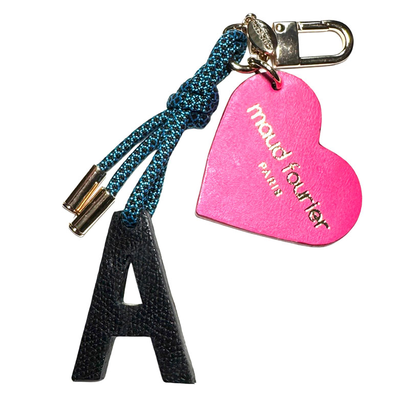 porte clé lettre personnalisée, pièce unique, Made in France cuir upcyclé