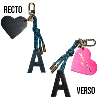 porte clé lettre personnalisée, pièce unique, Made in France cuir upcyclé